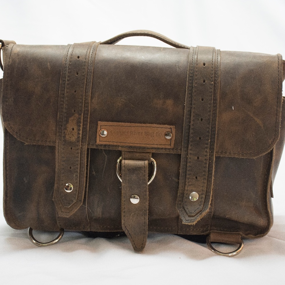 Distressed Leather Camera Bag